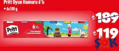 PRİTT OYUN HAMURU 6X100 G fiyat ve kampanya bilgisi